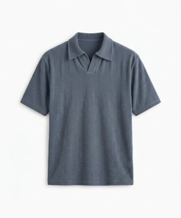 OVELO Textured Knit Polo – Charcoal Gray